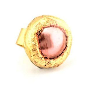 Sugar Gay Isber Jewelry Handmade Massive Sculptural Pearl Cocktail Ring Handmade